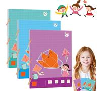 Pull String 3D Geometry Learning Book, New Upgrades 3D Shapes Pull-Wire Handmade Book, Folding Educational Interactive Toys with 9, 12, or 15 Shapes for Kids (9+12+15 Shapes)