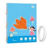 Pull String 3D Geometry Learning Book，Pull String 3D Geometric Toys Math Book，Safety Design，Interactive Training Game For Children Aged 5-8 And 8-12，mastering Spatial Thinking And Geometry Knowledge
