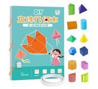 Pull String 3D Geometry Learning Book, Pull String Geometry Solids Workbook Toy for Kid, Funny Geometric Shapes Learning Toy Book with Tape, Creative Geometric Models Educational Toys