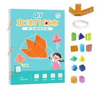 Pull String 3D Geometry Learning Book, Pull-String Model Book, Koyoata Book with 9/12/15 Geometric Models, Pull-to-Form Design, Easily Master Geometric Knowledge (12 model)
