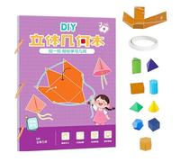 Pull String 3D Geometry Learning Book, Pull-String Model Book, Koyoata Book with 9/12/15 Geometric Models, Pull-to-Form Design, Easily Master Geometric Knowledge (9 model)