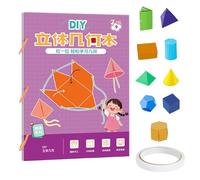 Pull String 3D Geometry Learning Book, Solid Geometry Thinking Training Book with 9/12/15 Solids, Teach Volume & Surfaces Area Formulas, Educational Toys for Kids