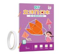 Pull String 3D Geometry Learning Book | Spatial Thinking Training Book | Geometry Books with 9/12/15 Solids Geometric Models | Pull Strings Geometric Educational Interactive Toy for Kids Ages 5-12