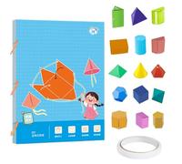Pull String 3D Geometry Learning Book | Spatial Thinking Training Game Book With 9/12/15 Solids Geometric Models | Geometry For Beginners, Safe Weaving Rope Design, For Kids Ages 5-12