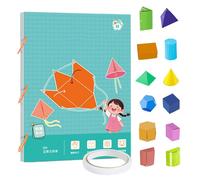 Pull String 3D Geometry Learning Book | Spatial Thinking Training Game Book With 9/12/15 Solids Geometric Models | Geometry For Beginners, Safe Weaving Rope Design, For Kids Ages 5-12