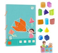 Pull String 3D Geometry Learning Book, Teach Volume & Surface Area Formulas, Boutiquefortun Toy with 9/12/15 Solids, Pull String 3D Geometry Toy, 3D Geometric Shapes Activity Book for Kids (B)