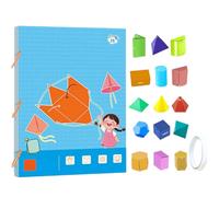 Pull String 3D Geometry Learning Book, Teach Volume & Surface Area Formulas, Geometry for Beginners with 9/12/15 Solids Geometric Models, 3D Geometric Shapes Activity Book for Kids (C)
