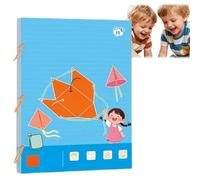 Pull String 3D Geometry Maths Book & Folding Shapes Learning Toy,15 Solids Models with Safe Braided Rope,Homeschool Supplies for Boys and Girls,Volume & Surface Area Formulas Resource (Ages 5-12)