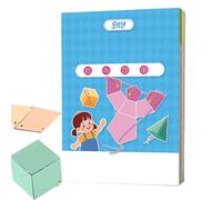 Pull String Geometry Book, 3D Shape Kit Builds Spatial Skills, 12 Model Set Included, Interactive Math Activity, Classroom Teaching Resource, Educational Play Toy for Students Teachers Homeschool