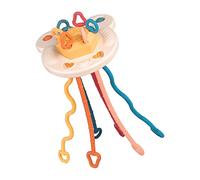Pull String Rattle Toy for Baby Infant Bath Handshake Teether Music Bubble Education Child Fine Motor Skill
