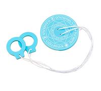 Pull String Rotating Top Wood Toys Spinner Kids Educational Toys Exquisite Blue diameter 6 cm