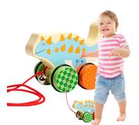 Pull String Toys,Cartoon Walking Dinosaur Car,Walking Pull Behind Toy - for Boy Girl Indoor Outdoor Nursery Kindergarten Floor