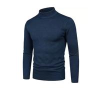 Pull Sweater Col Roulé Pour Hommes en Maille Fine paisseur Moyenne Douce Super Chaud Hiver Léger Coton Confortable Coupe Slim Moderne Haut de Qualité Respirant Quotidien Décontracté Voyage Navy