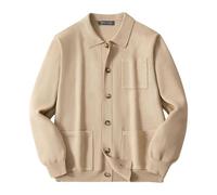 Pull Sweater Col V Pour Hommes Demi-Fermeture Clair Chaud Automne Hiver Confortable en Maille Douce avec de Chemise Style Respirant Facile d'Entretien Les Activités Plein Air Randonnée Khaki