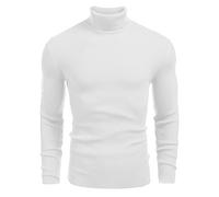 Pull Sweater Pour Homme Demi-Fermeture Clair Chaud Hiver Doublure Polaire en Peluche Coton Confortable Nouveau Design Souple Tendance Haut de Qualité Respirant Les Activités Plein Air Randonnée White