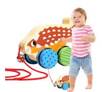 Pull Toy - Cartoon Pulling Dinosaur Car | Pulling Toy | for Boy Girl Indoor Outdoor Nursery Kindergarten Floor