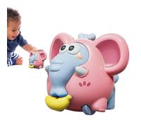 Pull Toy Pull Toy Cute Cartoon Elephant (Pink) | ABS Material, Battery-free, Hand-eye Coordination Training, Pink Blue White, 6.6x8.5x6cm
