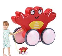 Pull Toy,Push Toy,Cute Funny Toy,Animal Shape Rope Toys | Rubber Wheels, Quiet Tires, Interactive Toys, Education