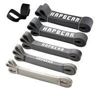 Pull Up Assistance Bands, HAPBEAR Resistance Band Set of 5, Long Power Workout Rubber Bands with Door Anchor, Strength Heavy Duty Exercise Bands for Powerlifting Stretching Fitness Training