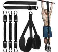 Pull Up Assistance Bands - Heavy Duty Adjustable Resistance Band with Fabric Foot/Knee Rest for Pull Up Bar, Strength Training & Home Gym Workout (Black,225 LBS)