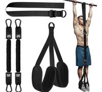 Pull Up Assistance Bands - Heavy Duty Adjustable Resistance Band with Fabric Foot/Knee Rest for Pull Up Bar, Strength Training & Home Gym Workout (Black,150 LBS)