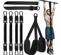 Pull Up Assistance Bands - Heavy Duty Adjustable Resistance Band with Fabric Foot/Knee Rest for Pull Up Bar, Strength Training & Home Gym Workout (Black,300 LBS)
