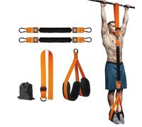 Pull Up Assistance Bands,Heavy Duty Resistance Band Pull Up Assistance Bands,Strength Training Band for Home Gym Fitness,Workout Straps,Adjustable Weight/Size with Feet/Knee Rest (150 LBS-Orange)