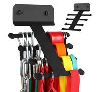 Pull Up Band Holder - 20.3x15.2CM Black Frame, Multi-purpose Wall Organizer For Foam Rollers Chains Belts Ropes, Durable Construction Clutter-free Space | Garage Gym Installation, Personal Work