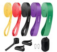 Pull Up Bands Set,5 Different Level Resistance Band Pull Up for Calisthenics, Bodyweight Training,Muscle Toning,Yoga,Stretch Mobility,Pull Up Assistance Bands for Working Out & Shape Body at Home Gym