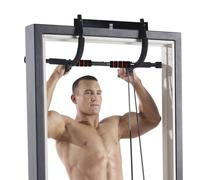 Pull Up Bar and Chin Up Bar Door-way Upper Body Trainer, No Drilling or Screws| Arms Back and Core Strength Training Home Pull-Up Bars Indoor Multifunctional, Black (Red)
