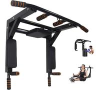 Pull Up Bar Dip 2in1 Wall Mounted Home Gym Chin Up Multi Grip Workout