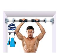 Pull-Up Bars Horizontal Bar/Abdominal Muscle Band/Elastic Rope Combination, Portable No-Punch Adjustable 72-175Cm Pull-Up Rod