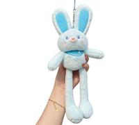 Pull-Up Rabbit Plush Toy - Interactive Stretchy Design, Fun Pull-out Rabbit Pendant, Ultra-Soft Stuffed Animal Pendant, Perfect Accessory to Hang on School Bags, Backpacks, Key Chains (Blue)