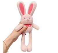 Pull-Up Rabbit Plush Toy - Interactive Stretchy Design, Fun Pull-out Rabbit Pendant, Ultra-Soft Stuffed Animal Pendant, Perfect Accessory to Hang on School Bags, Backpacks, Key Chains (Pink)