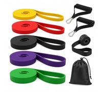 Pull Up Resistance Bands - 5 Levels Heavy-Duty Exercise Bands for Muscle Training, Yoga, Calisthenics & Fitness Workouts - Latex/TPE (Latex Rubber)