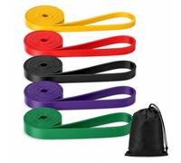 Pull Up Resistance Bands Set 5 Levels TPE, Latex Rubber Heavy Duty Exercise Bands with Handles, Door Anchor, Hooks & Carry Bag for Fitness, Yoga, Calisthenics & Stretching (Latex Rubber)
