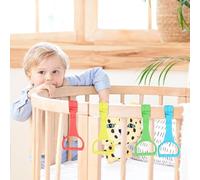 Pull Up Ring - 19.5cm Cot Ring, Confidence Booster | PP Comfortable Exercises Walking Assistant with No Installation Tools Required, Colorful Hanging Rings for Playpen Stroller