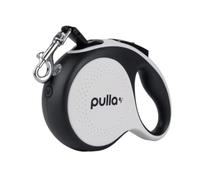 Pulla Pro LED Retractable Dog Lead for Dogs Up to 25 kg | 5m Strong Anti Tangle Nylon Tape Ribbon | Rechargeable Bright LED Light (White)