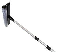Pullach Hof 4 Metre Telescopic Squeegee with Window Wiper Sponge and Mesh Cover, Aluminium Rod, Includes Cut-Out for Cleaning Windows and Panes
