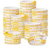 PullCrease 100 Pcs Childhood Cancer Awareness Wristbands Bulk 10 Styles Gold Ribbon Silicone Bracelets with Inspirational Sayings for Dementia Women Men Event Support Charity Supplies Favor Gifts