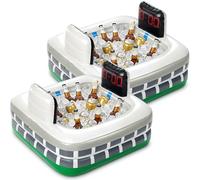 PullCrease 2 Pcs Inflatable Soccer Beverage Cooler Floating Ice Drink Holder for Soccers Championship Party Blow up Soccer Cooler Toss Sports Decor for Pool Party, Backyard, Tailgate & Picnic