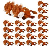 PullCrease 20 Pcs Highland Cow Stuffed Animal Bulk 6 Inch Scottish Cow Stuffed Animal Realistic Cattle Decor for Christmas Birthday Stress Relief Gifts Favors Forest Party Decor