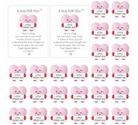 PullCrease 24 Set Mini Pocket Hug Heart Gifts Heart Pocket Hug Keepsakes with Greeting Cards Bag Valentine Motivational Gifts for Colleagues Family Friends Nurse Teacher