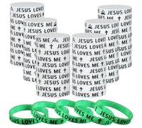PullCrease 50 Pcs I Can Do All Things Through Christ Glow in the Dark Wristbands 10 Styles White Philippians 4: 13 Silicone Bracelets Christian Silicone Wristbands Gift for Bible School Church Group