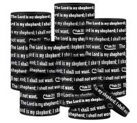PullCrease 50 Pcs Psalm 23: 1 Wristband The Lord is My Shepherd Rubber wristband 10 Styles with Christian Religious Shepherd's Staff Gifts for Motivation, Support Church Supplies