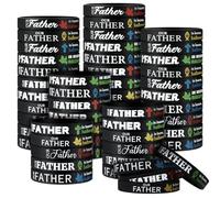 PullCrease 50 Pcs the Lord's Prayer Bible Wristband, Christian Fish, Cross, & Dove Symbols Rubber Wristband 10 Styles with Religious Bible Verse Gifts for Motivation, Support Church Supplies