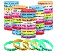 PullCrease 50 Pcs Wristband Silicone Rubber Wristband 5 Styles Campaign Gifts