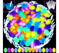 PullCrease 720 Pcs Easter Glow in the Dark Eggs Set Include 360 Plastic Eggs and 360 Glow Mini Sticks Easter Basket Stuffers for Hunt Game Party Supplies Favors Classroom Prizes (Single Color)