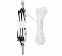 Pulley, 8:1 Pulley, Labour-Saving with 20 m Rope, 400 kg Max Heavy Load, High Performance Cable for Garages, Warehouses, Lifting Heavy Items (White)