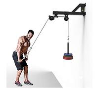 Pulley Cable Machine Attachment System, Tricep Workout Machine Wall-Mounted Cable Lift Pulley System with Loading Pin for LAT Pull Down, Tricep and Ab Pulldowns Blaster at Home Gym